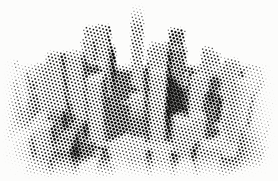 Urban density, rendered as a halftone field